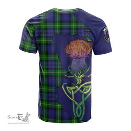 Scottish Meldrum Clan Tartan with Thistle and Scotland Map Tartan Plaid T Shirt Scottish Plaid Tartan Plaid - ScotsTee - scotstee.com