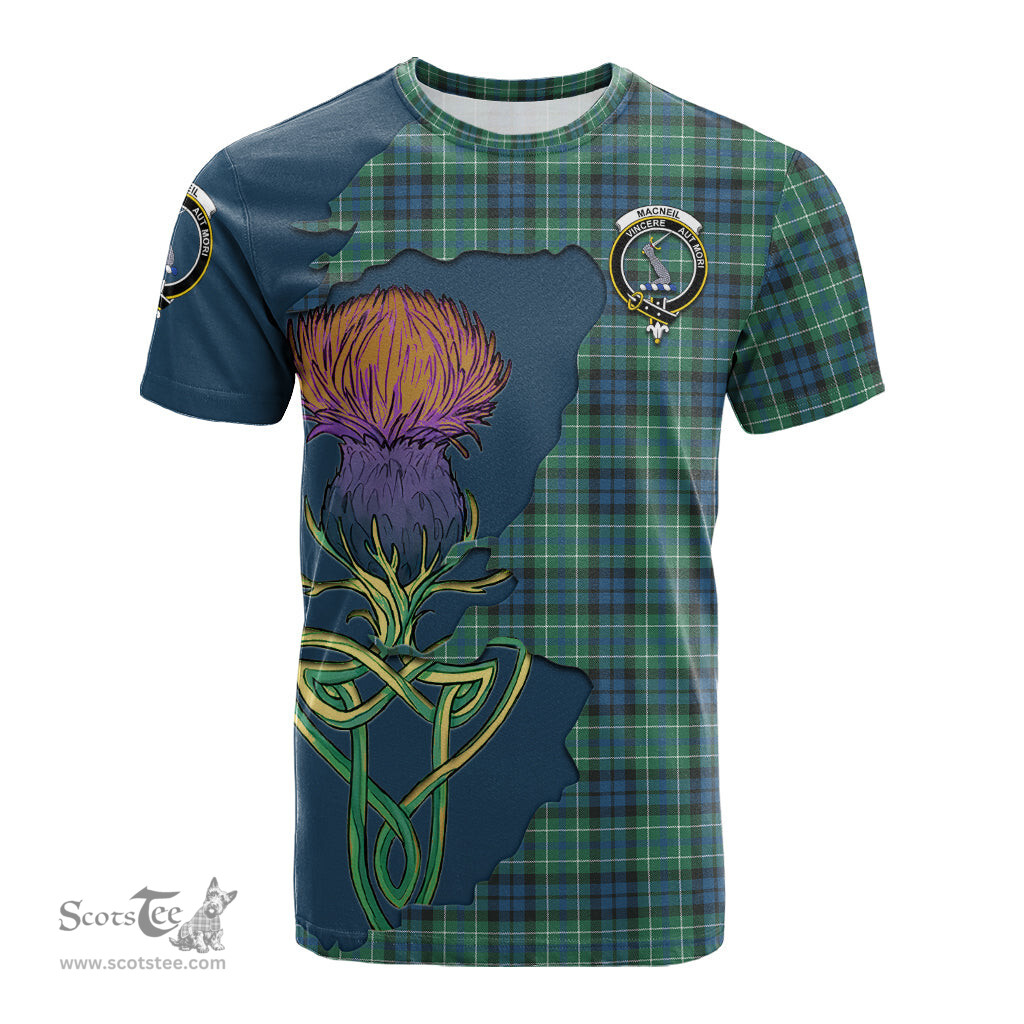 Scottish MacNeil of Colonsay Ancient Clan Tartan with Thistle and Scotland Map Tartan Plaid T Shirt Scottish Plaid Tartan Plaid - ScotsTee - scotstee.com