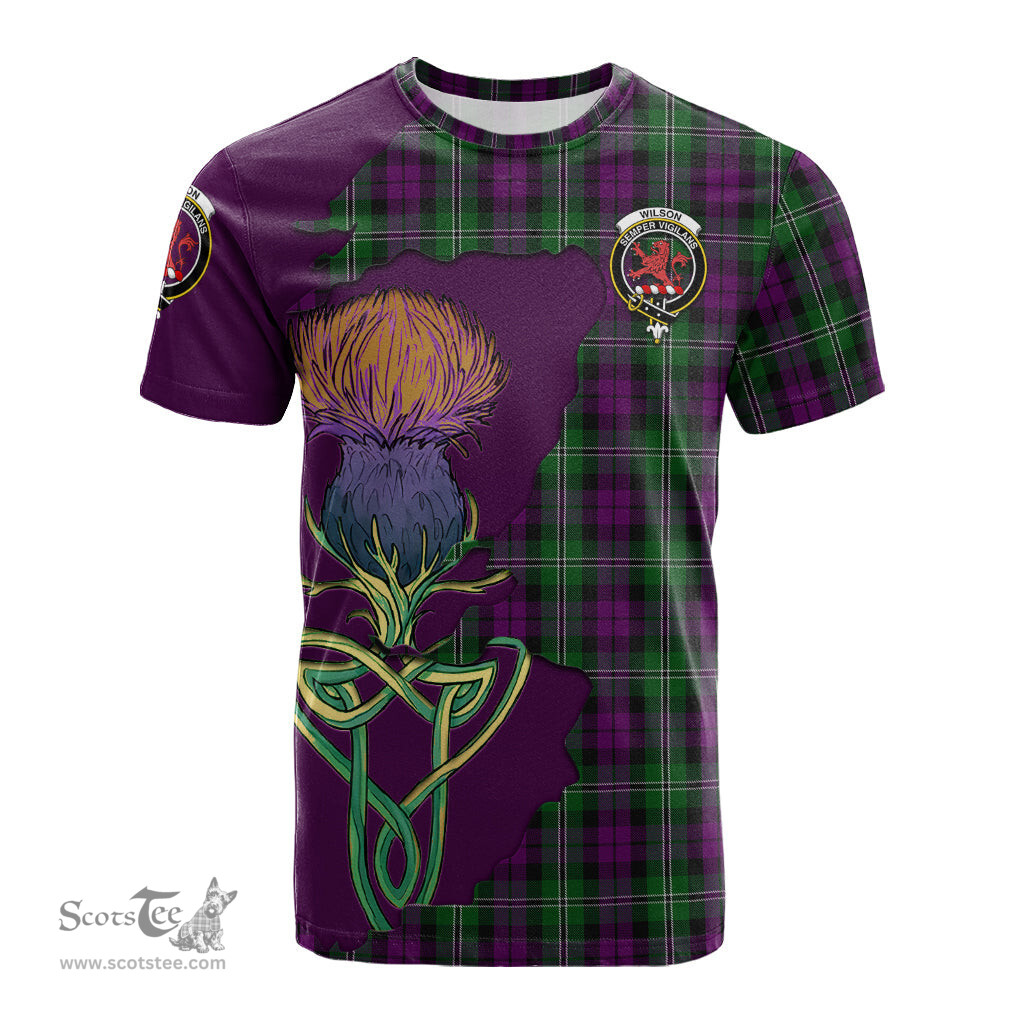 Scottish Wilson Clan Tartan with Thistle and Scotland Map Tartan Plaid T Shirt Scottish Plaid Tartan Plaid - ScotsTee - scotstee.com
