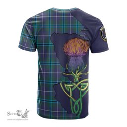Scottish Sandilands Clan Tartan with Thistle and Scotland Map Tartan Plaid T Shirt Scottish Plaid Tartan Plaid - ScotsTee - scotstee.com
