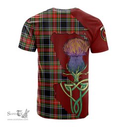 Scottish Stewart Black Clan Tartan with Thistle and Scotland Map Tartan Plaid T Shirt Scottish Plaid Tartan Plaid - ScotsTee - scotstee.com
