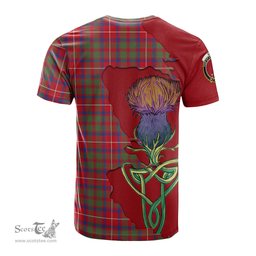 Scottish Shaw Red Modern Clan Tartan with Thistle and Scotland Map Tartan Plaid T Shirt Scottish Plaid Tartan Plaid - ScotsTee - scotstee.com