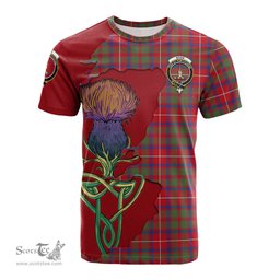 Scottish Shaw Red Modern Clan Tartan with Thistle and Scotland Map Tartan Plaid T Shirt Scottish Plaid Tartan Plaid - ScotsTee - scotstee.com