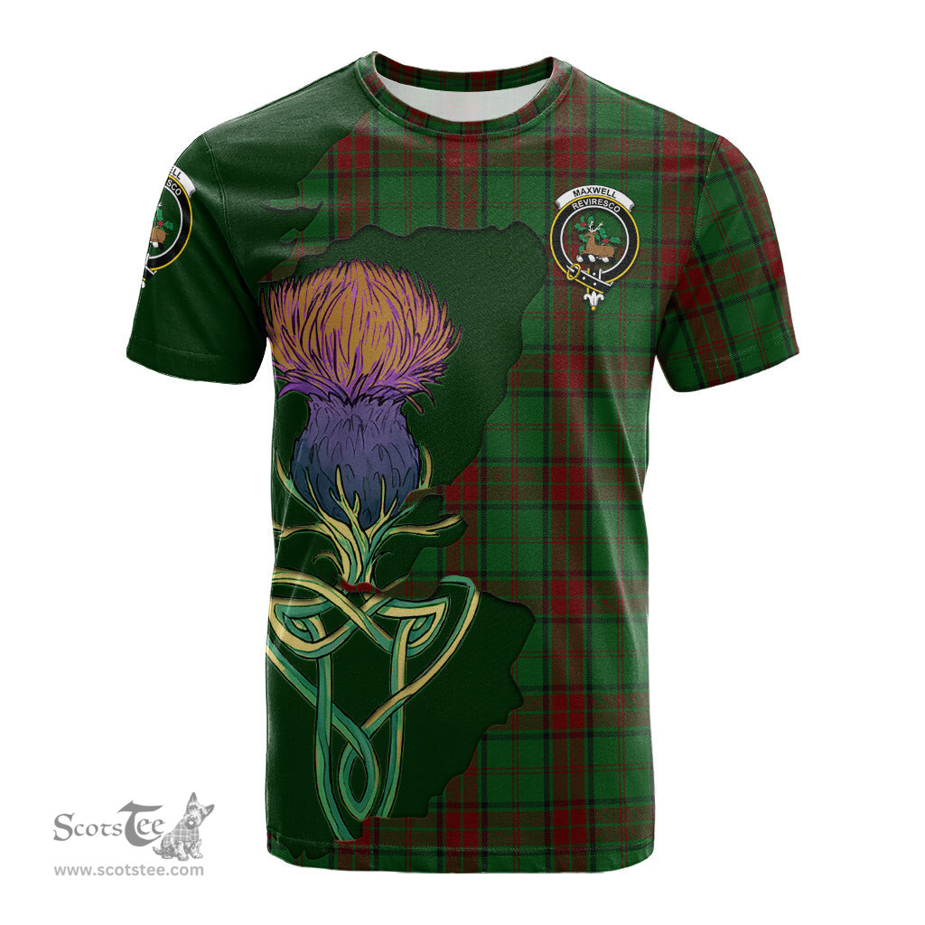 Scottish Maxwell Hunting Clan Tartan with Thistle and Scotland Map Tartan Plaid T Shirt Scottish Plaid Tartan Plaid - ScotsTee - scotstee.com