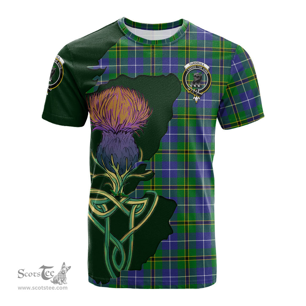 Scottish Turnbull Hunting Clan Tartan with Thistle and Scotland Map Tartan Plaid T Shirt Scottish Plaid Tartan Plaid - ScotsTee - scotstee.com