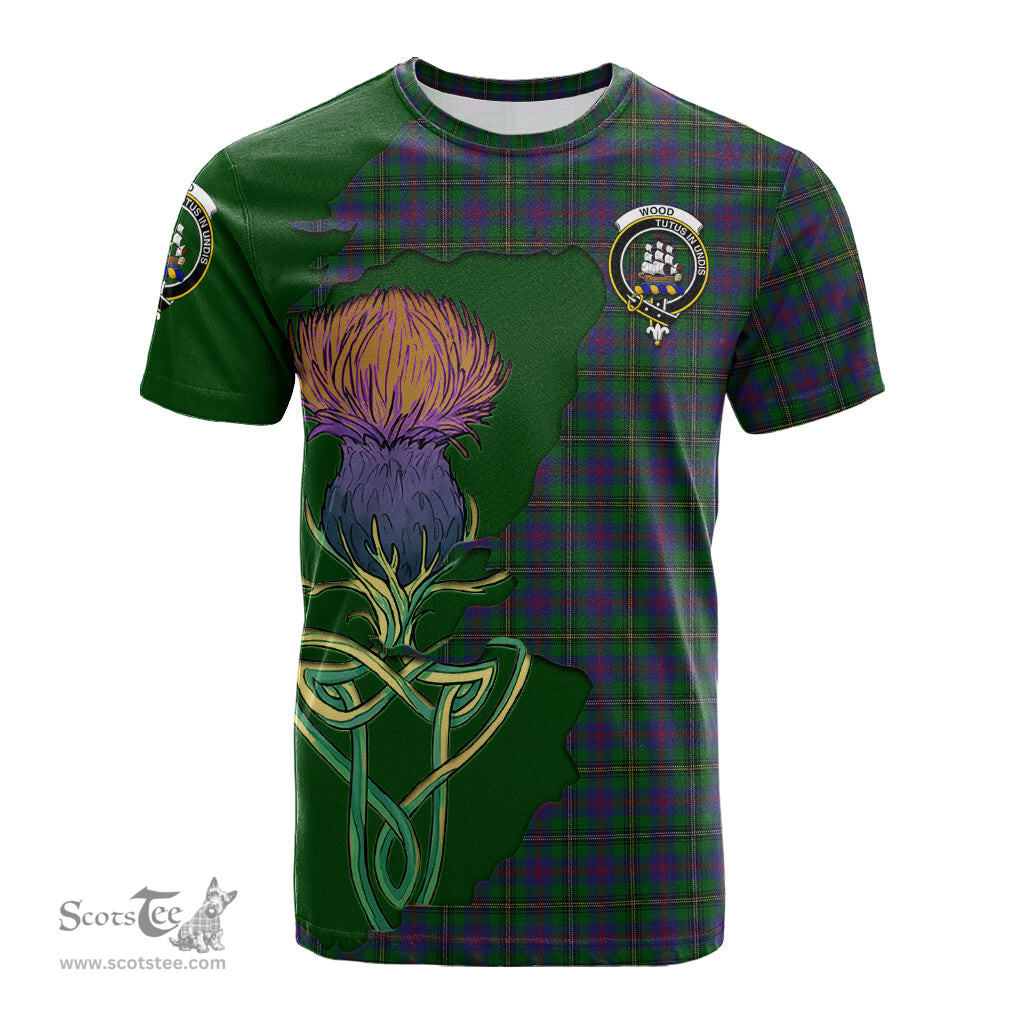 Scottish Wood Clan Tartan with Thistle and Scotland Map Tartan Plaid T Shirt Scottish Plaid Tartan Plaid - ScotsTee - scotstee.com