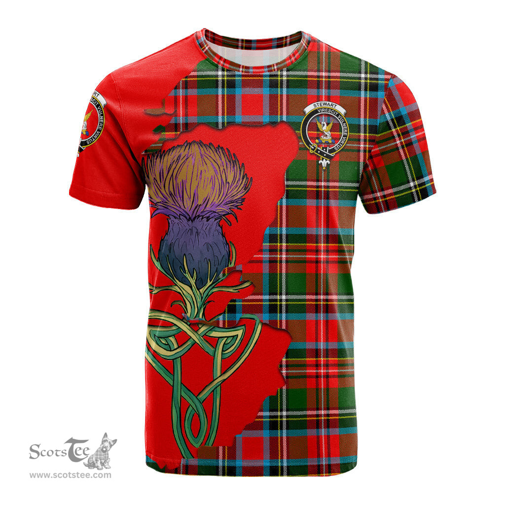 Scottish Stewart Royal Clan Tartan with Thistle and Scotland Map Tartan Plaid T Shirt Scottish Plaid Tartan Plaid - ScotsTee - scotstee.com