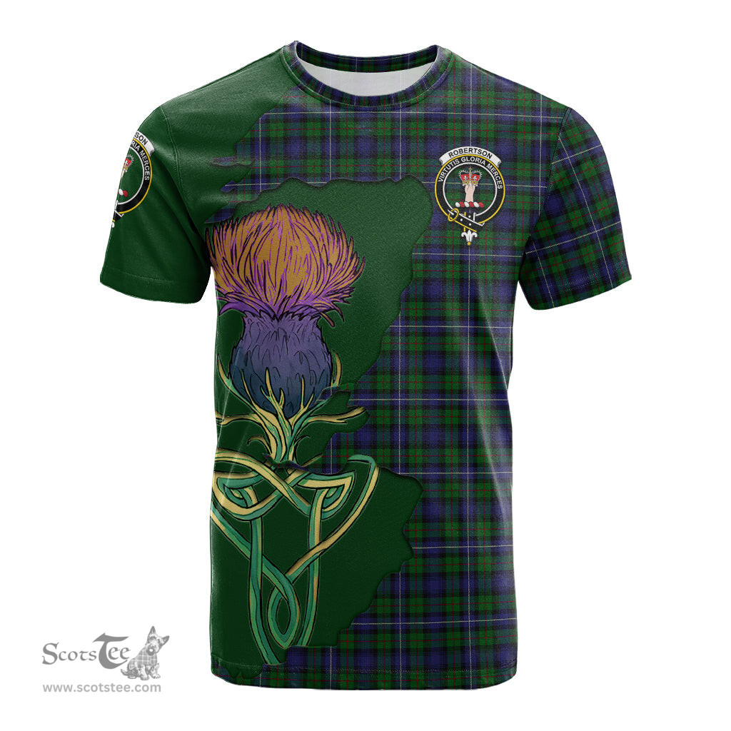 Scottish Robertson Hunting Clan Tartan with Thistle and Scotland Map Tartan Plaid T Shirt Scottish Plaid Tartan Plaid - ScotsTee - scotstee.com