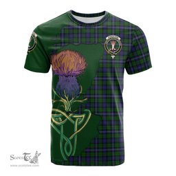 Scottish Robertson Hunting Clan Tartan with Thistle and Scotland Map Tartan Plaid T Shirt Scottish Plaid Tartan Plaid - ScotsTee - scotstee.com