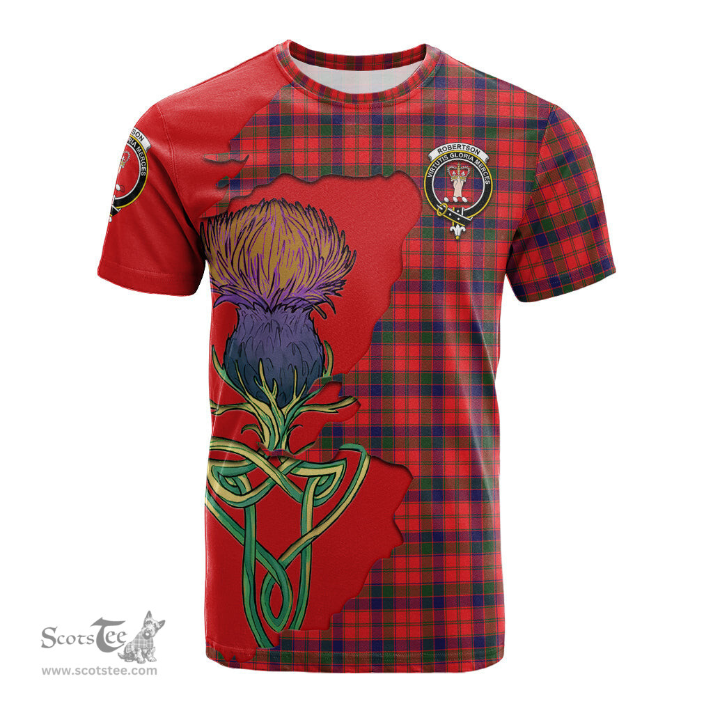 Scottish Robertson Modern Clan Tartan with Thistle and Scotland Map Tartan Plaid T Shirt Scottish Plaid Tartan Plaid - ScotsTee - scotstee.com