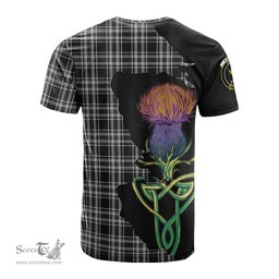 Scottish Stewart Black and White Clan Tartan with Thistle and Scotland Map Tartan Plaid T Shirt Scottish Plaid Tartan Plaid - ScotsTee - scotstee.com
