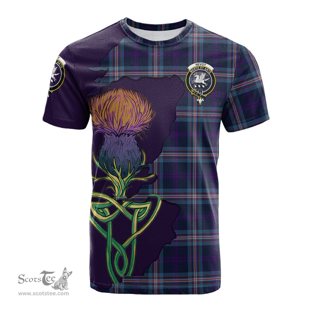 Scottish Nevoy Clan Tartan with Thistle and Scotland Map Tartan Plaid T Shirt Scottish Plaid Tartan Plaid - ScotsTee - scotstee.com