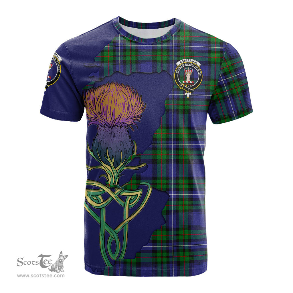 Scottish Robertson Hunting Modern Clan Tartan with Thistle and Scotland Map Tartan Plaid T Shirt Scottish Plaid Tartan Plaid - ScotsTee - scotstee.com