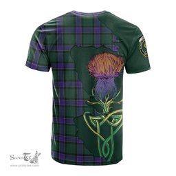 Scottish Sinclair Hunting Modern Clan Tartan with Thistle and Scotland Map Tartan Plaid T Shirt Scottish Plaid Tartan Plaid - ScotsTee - scotstee.com