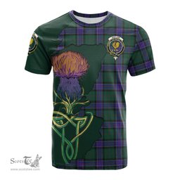 Scottish Sinclair Hunting Modern Clan Tartan with Thistle and Scotland Map Tartan Plaid T Shirt Scottish Plaid Tartan Plaid - ScotsTee - scotstee.com