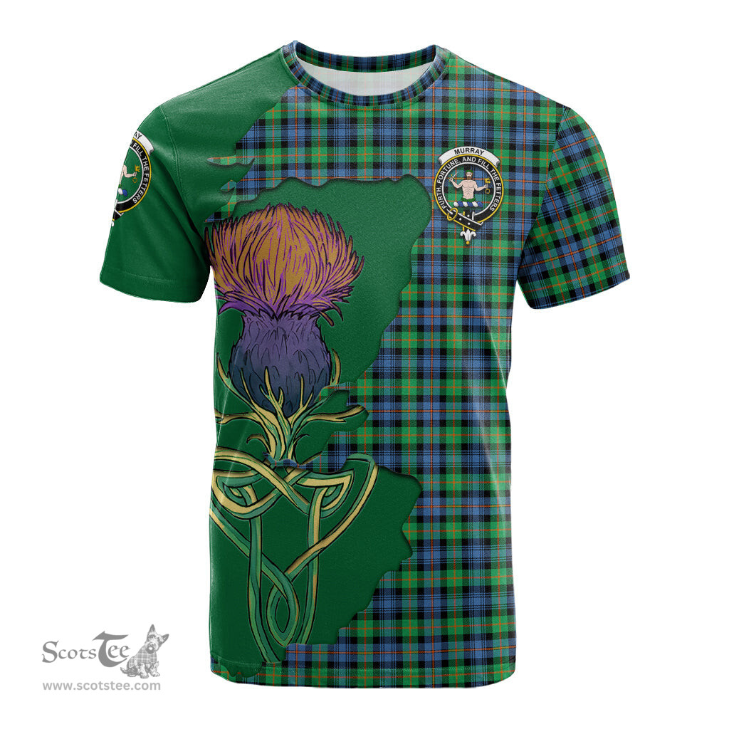 Scottish Murray of Atholl Ancient Clan Tartan with Thistle and Scotland Map Tartan Plaid T Shirt Scottish Plaid Tartan Plaid - ScotsTee - scotstee.com