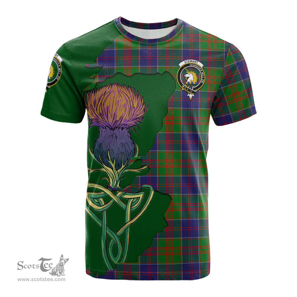 Scottish Stewart of Appin Hunting Modern Clan Tartan with Thistle and Scotland Map Tartan Plaid T Shirt Scottish Plaid Tartan Plaid - ScotsTee - scotstee.com