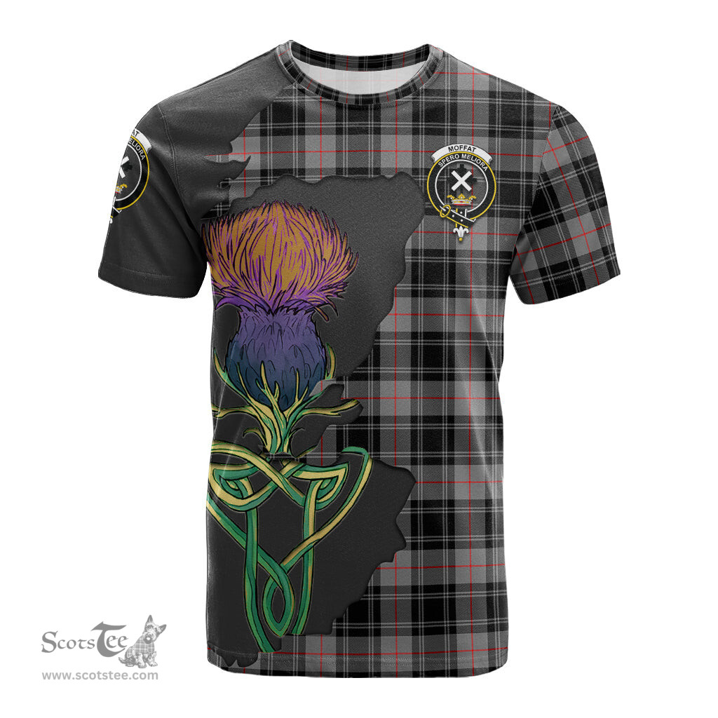 Scottish Moffat Modern Clan Tartan with Thistle and Scotland Map Tartan Plaid T Shirt Scottish Plaid Tartan Plaid - ScotsTee - scotstee.com