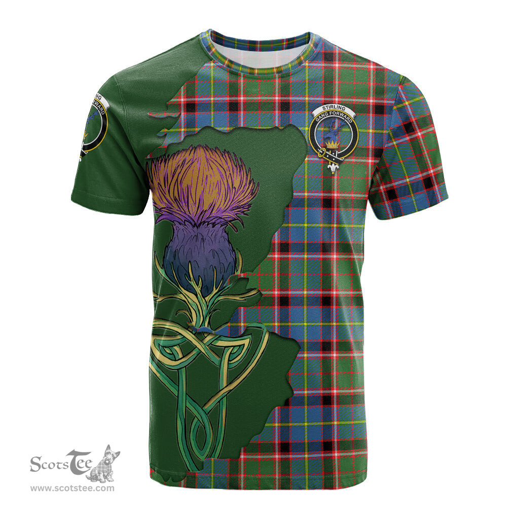 Scottish Stirling Bannockburn Clan Tartan with Thistle and Scotland Map Tartan Plaid T Shirt Scottish Plaid Tartan Plaid - ScotsTee - scotstee.com