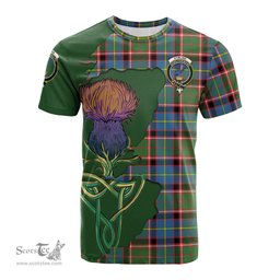 Scottish Stirling Bannockburn Clan Tartan with Thistle and Scotland Map Tartan Plaid T Shirt Scottish Plaid Tartan Plaid - ScotsTee - scotstee.com