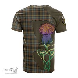 Scottish Stewart Hunting Weathered Clan Tartan with Thistle and Scotland Map Tartan Plaid T Shirt Scottish Plaid Tartan Plaid - ScotsTee - scotstee.com