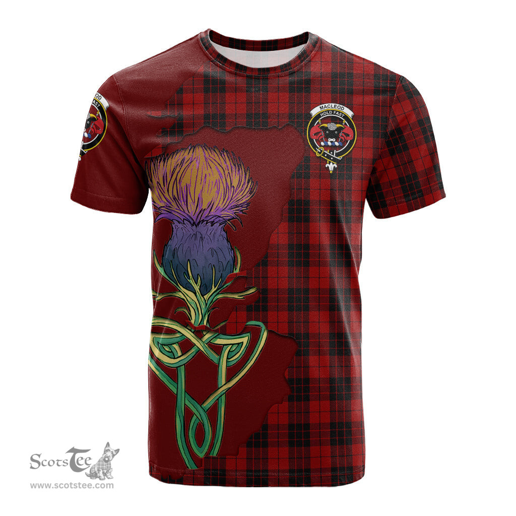 Scottish MacLeod of Raasay Highland Clan Tartan with Thistle and Scotland Map Tartan Plaid T Shirt Scottish Plaid Tartan Plaid - ScotsTee - scotstee.com