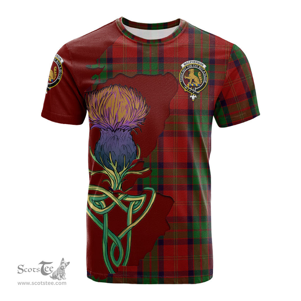Scottish MacPherson of Cluny Clan Tartan with Thistle and Scotland Map Tartan Plaid T Shirt Scottish Plaid Tartan Plaid - ScotsTee - scotstee.com