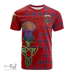 Scottish Rait Clan Tartan with Thistle and Scotland Map Tartan Plaid T Shirt Scottish Plaid Tartan Plaid - ScotsTee - scotstee.com