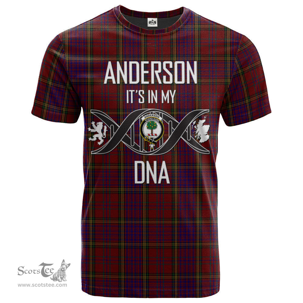 Scottish Anderson of Kinnedear Red Its In My DNA Plaid Family Crest Tartan T Shirt Scottish Plaid Tartan Plaid - ScotsTee - scotstee.com