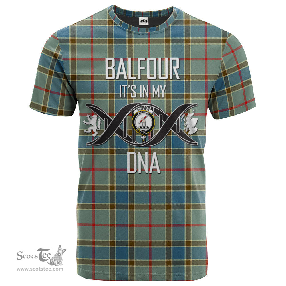 Scottish Balfour Blue Its In My DNA Plaid Family Crest Tartan T Shirt Scottish Plaid Tartan Plaid - ScotsTee - scotstee.com