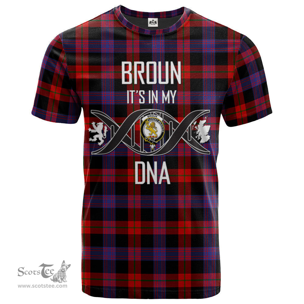 Scottish Broun Modern Its In My DNA Plaid Family Crest Tartan T Shirt Scottish Plaid Tartan Plaid - ScotsTee - scotstee.com