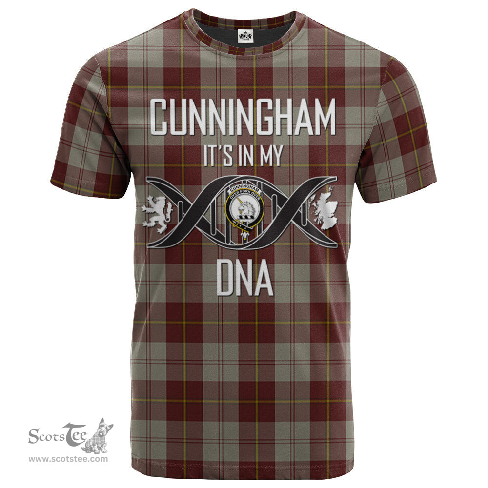 Scottish Cunningham Burgundy Dancers Its In My DNA Plaid Family Crest Tartan T Shirt Scottish Plaid Tartan Plaid - ScotsTee - scotstee.com