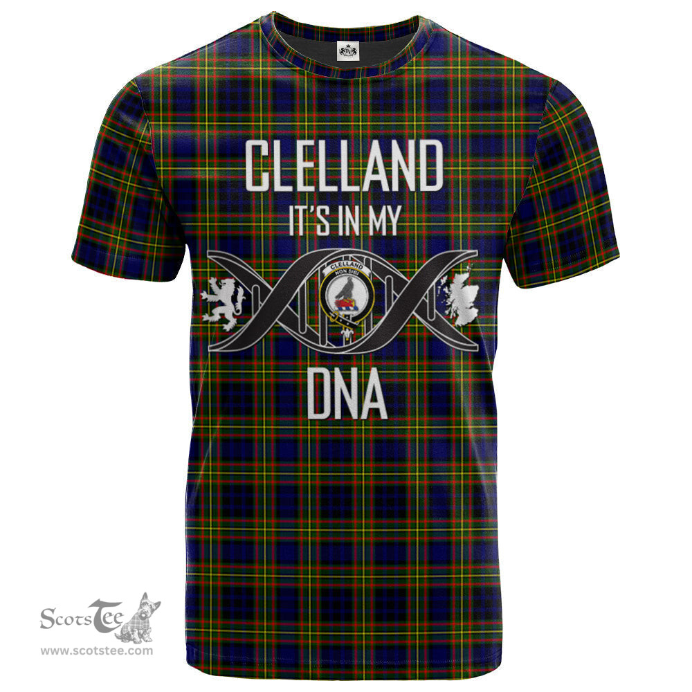 Scottish Clelland Modern Its In My DNA Plaid Family Crest Tartan T Shirt Scottish Plaid Tartan Plaid - ScotsTee - scotstee.com
