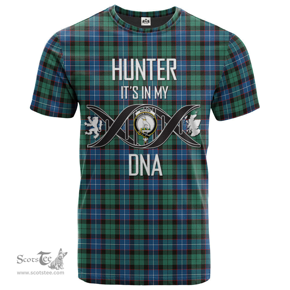 Scottish Hunter Ancient Its In My DNA Plaid Family Crest Tartan T Shirt Scottish Plaid Tartan Plaid - ScotsTee - scotstee.com