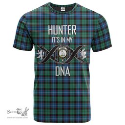 Scottish Hunter Ancient Its In My DNA Plaid Family Crest Tartan T Shirt Scottish Plaid Tartan Plaid - ScotsTee - scotstee.com