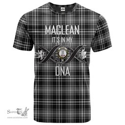 Scottish MacLean Black and White Its In My DNA Plaid Family Crest Tartan T Shirt Scottish Plaid Tartan Plaid - ScotsTee - scotstee.com