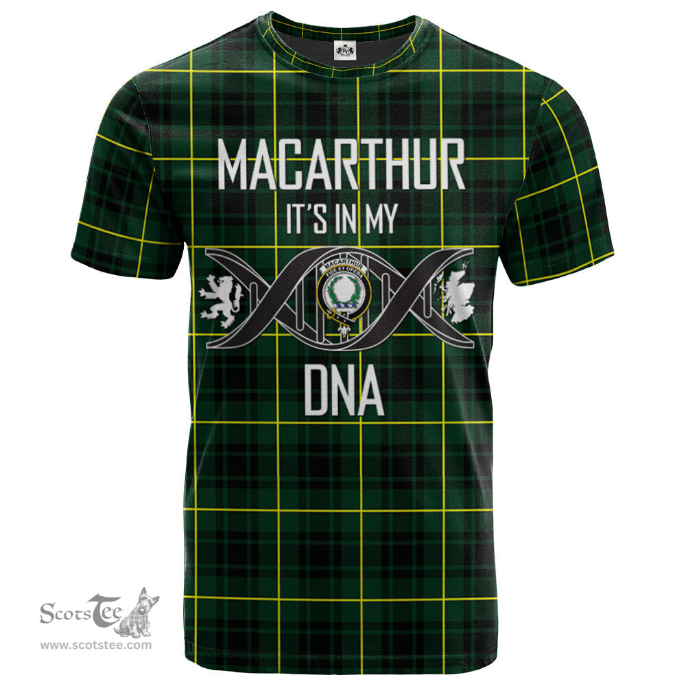 Scottish MacArthur Modern Its In My DNA Plaid Family Crest Tartan T Shirt Scottish Plaid Tartan Plaid - ScotsTee - scotstee.com