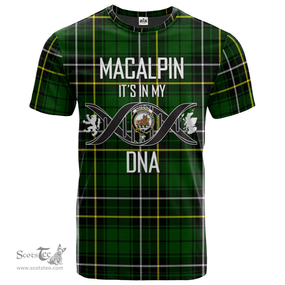 Scottish MacAlpin (MacAlpine) Modern Its In My DNA Plaid Family Crest Tartan T Shirt Scottish Plaid Tartan Plaid - ScotsTee - scotstee.com