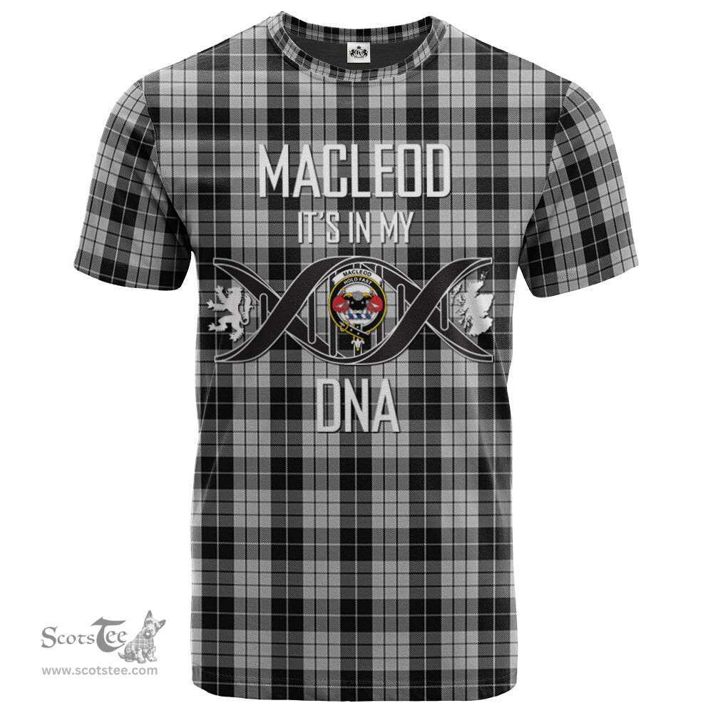 Scottish MacLeod Black and White Its In My DNA Plaid Family Crest Tartan T Shirt Scottish Plaid Tartan Plaid - ScotsTee - scotstee.com