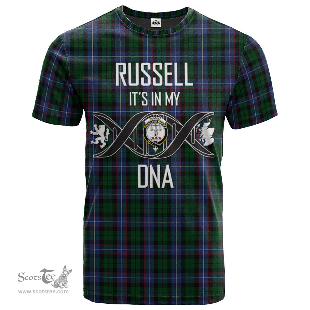 Scottish Russell or Mitchell or Hunter or Galbraith Its In My DNA Plaid Family Crest Tartan T Shirt Scottish Plaid Tartan Plaid - ScotsTee - scotstee.com