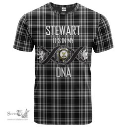 Scottish Stewart Black and White Its In My DNA Plaid Family Crest Tartan T Shirt Scottish Plaid Tartan Plaid - ScotsTee - scotstee.com