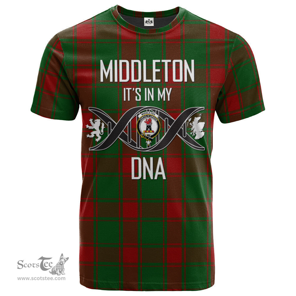 Scottish Middleton Its In My DNA Plaid Family Crest Tartan T Shirt Scottish Plaid Tartan Plaid - ScotsTee - scotstee.com