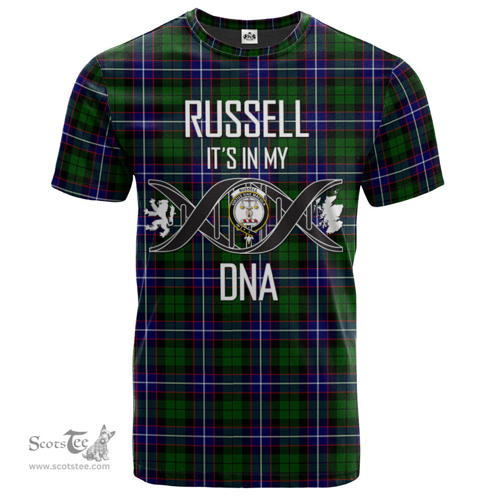Scottish Russell Modern Its In My DNA Plaid Family Crest Tartan T Shirt Scottish Plaid Tartan Plaid - ScotsTee - scotstee.com