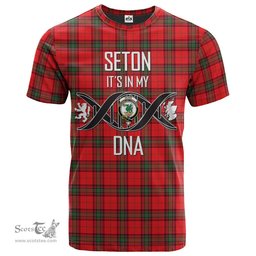 Scottish Seton Modern Its In My DNA Plaid Family Crest Tartan T Shirt Scottish Plaid Tartan Plaid - ScotsTee - scotstee.com