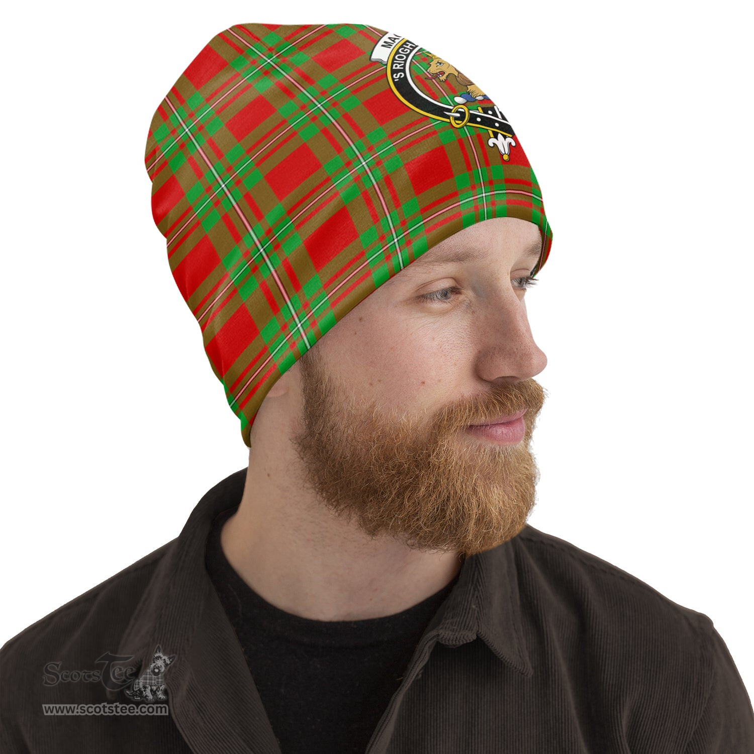 Scottish MacGregor Modern Tartan Beanies Hat with Family Crest - Tartan Plaid Beanies Scottish Plaid Tartan Plaid - ScotsTee - scotstee.com