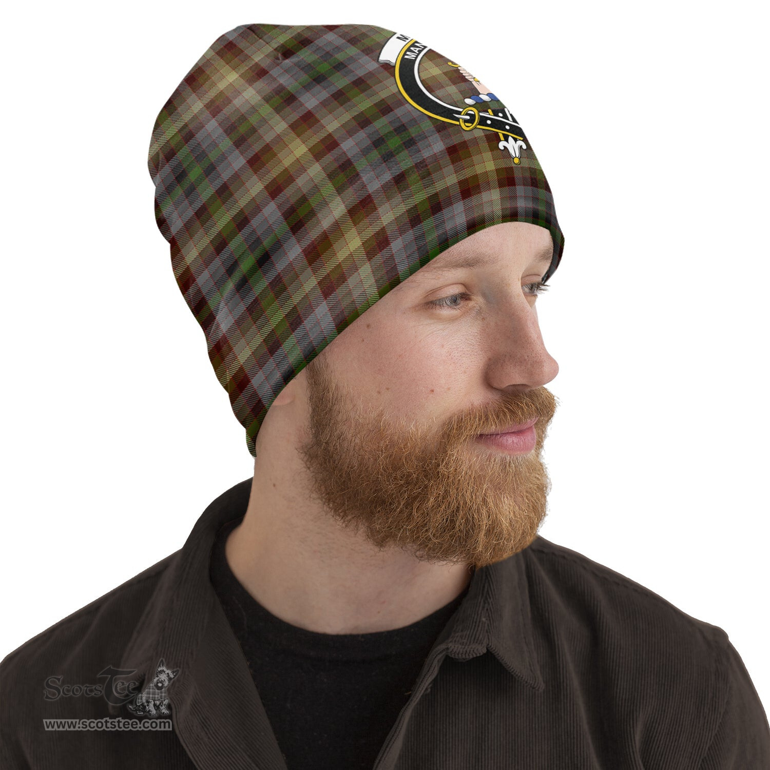 Scottish MacKay of Strathnaver Tartan Beanies Hat with Family Crest - Tartan Plaid Beanies Scottish Plaid Tartan Plaid - ScotsTee - scotstee.com