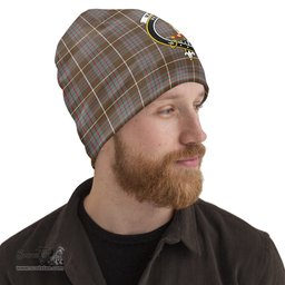Scottish MacIntyre Hunting Weathered Tartan Beanies Hat with Family Crest - Tartan Plaid Beanies Scottish Plaid Tartan Plaid - ScotsTee - scotstee.com