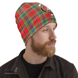 Scottish MacLean of Duart Modern Tartan Beanies Hat with Family Crest - Tartan Plaid Beanies Scottish Plaid Tartan Plaid - ScotsTee - scotstee.com