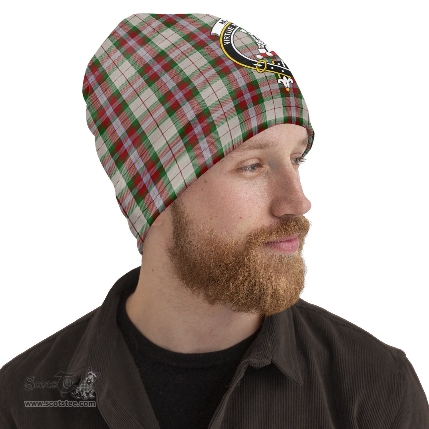 Scottish MacLean Dress Tartan Beanies Hat with Family Crest - Tartan Plaid Beanies Scottish Plaid Tartan Plaid - ScotsTee - scotstee.com