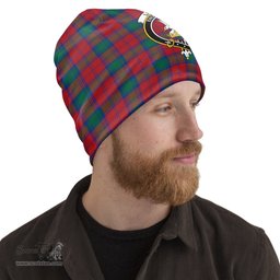 Scottish Lindsay Modern Tartan Beanies Hat with Family Crest - Tartan Plaid Beanies Scottish Plaid Tartan Plaid - ScotsTee - scotstee.com